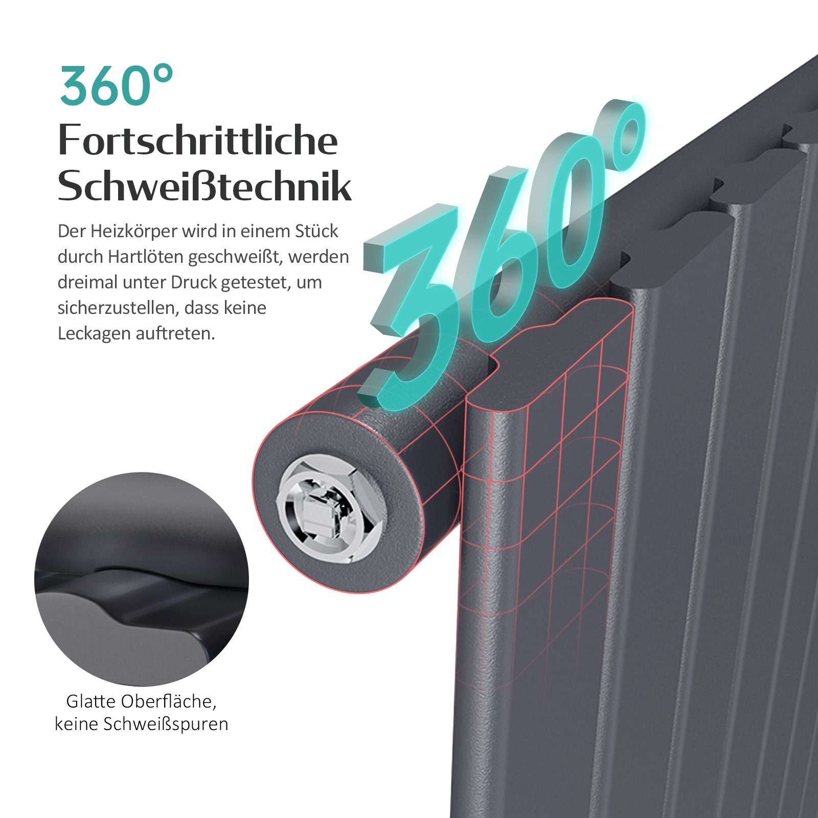EMKE Heizkörper 900x 300 mm Badheizkörper Paneelheizkörper Kompaktheizkörper, Einlagig Heizkörper Bad Design Heizkörper Mittelanschluss 297W
