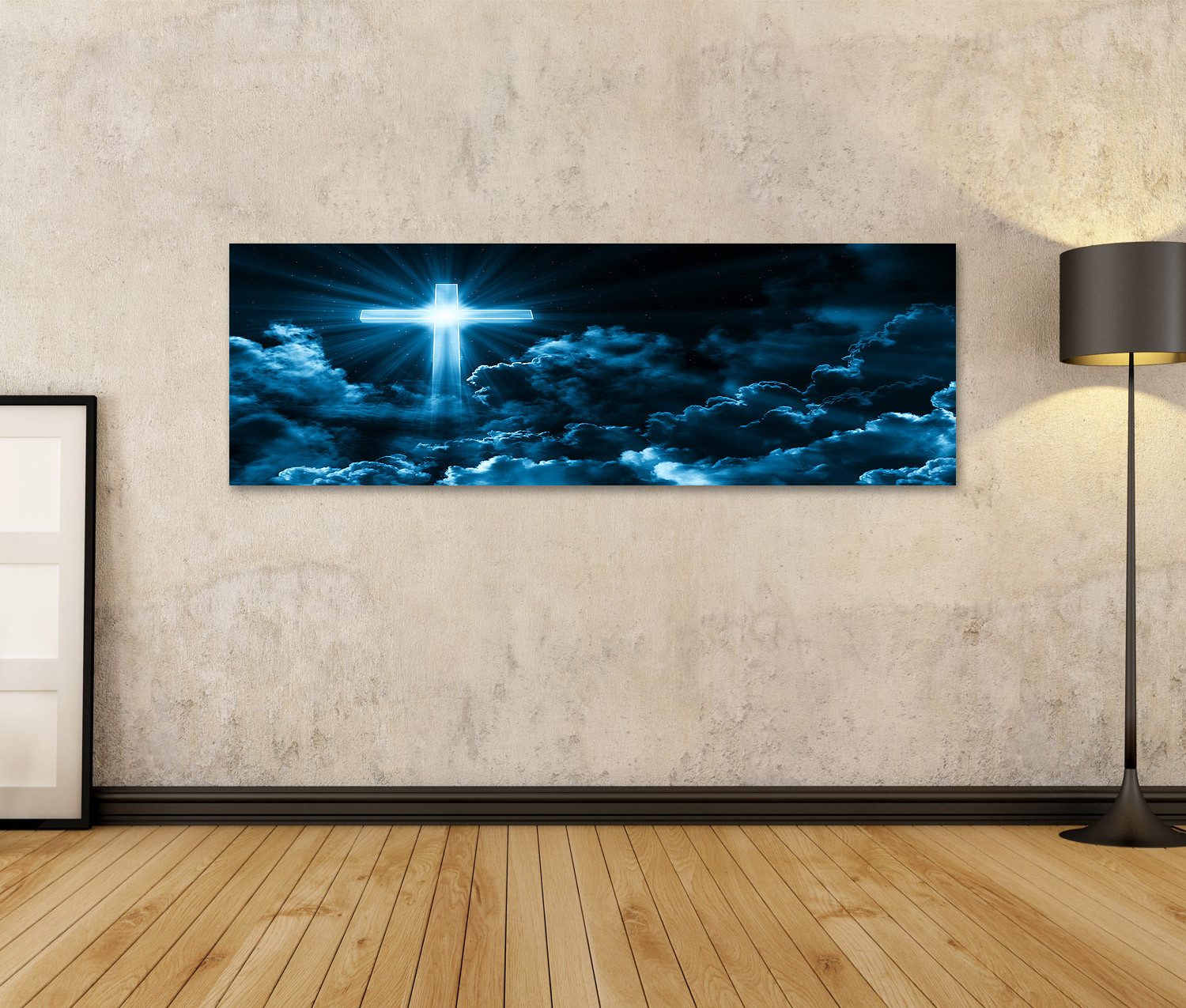islandburner Leinwandbild Kreuz in Wolke christliche günstig online kaufen