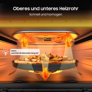Aoucheni Heißluftfritteuse AGT10001A Grill & Heißluftfritteuse XXL Airfryer mit Sichtfenster, 2000,00 W, 8 Kochprogramme, 10L, digitales Display, 50 - 230 °C