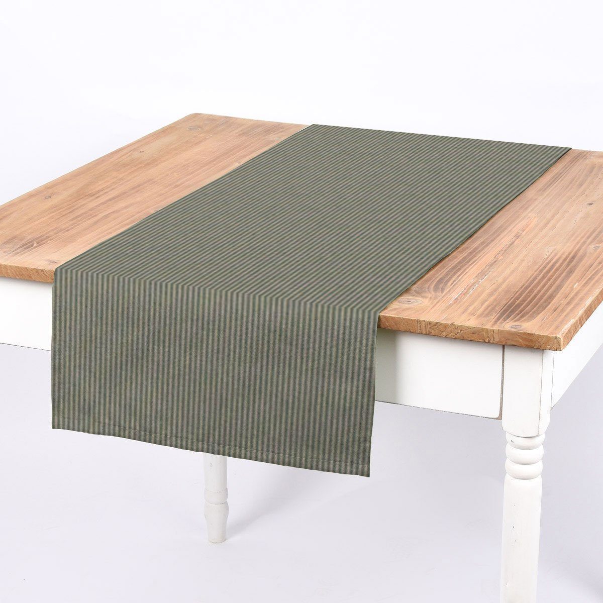 SCHÖNER LEBEN. Tischläufer SCHÖNER LEBEN. Tischläufer Streifen 3mm beige mintgrün 40x160cm, handmade