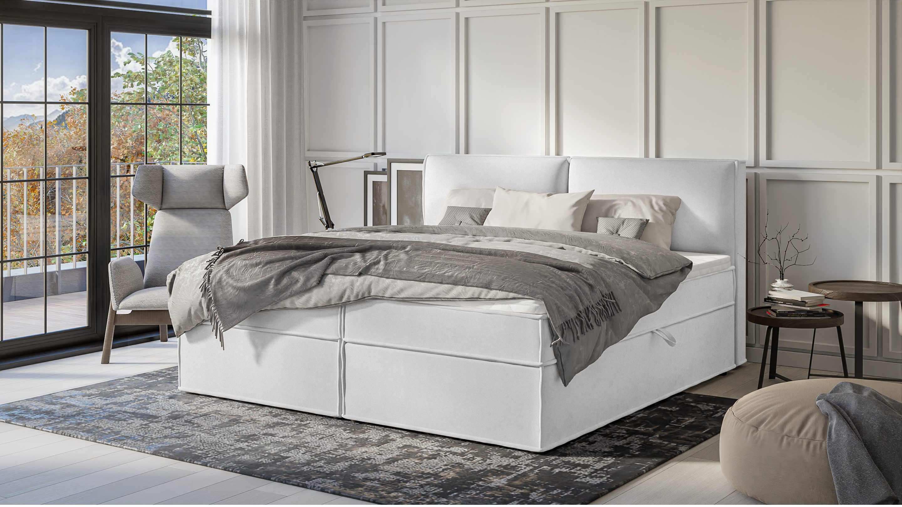 S-Style Möbel Boxspringbett Plaza mit Topper günstig online kaufen