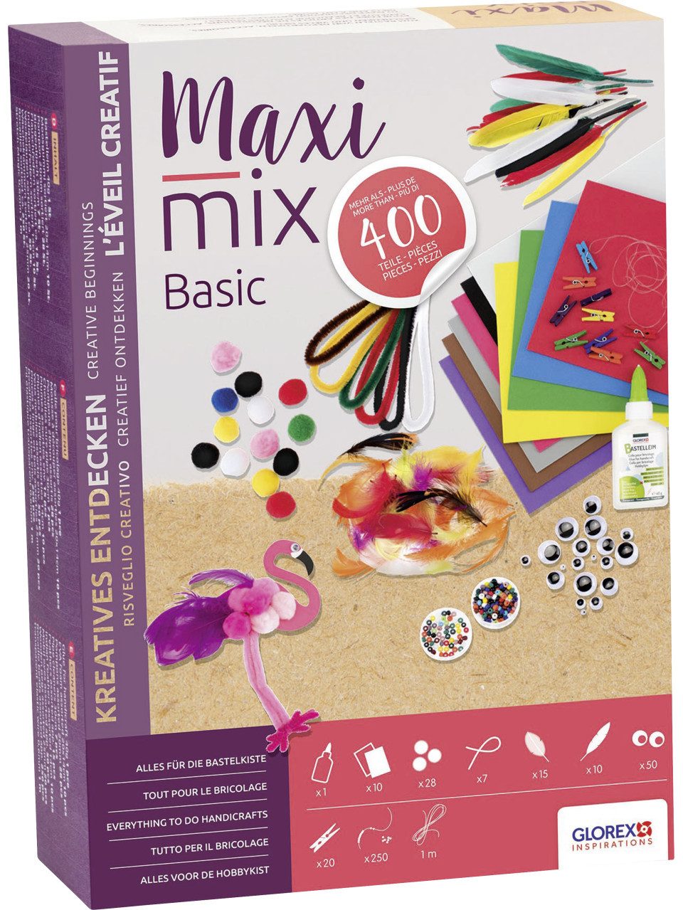 Glorex Bastelfilz Glorex Bastelpackung Creativ Maxi Mix Basic