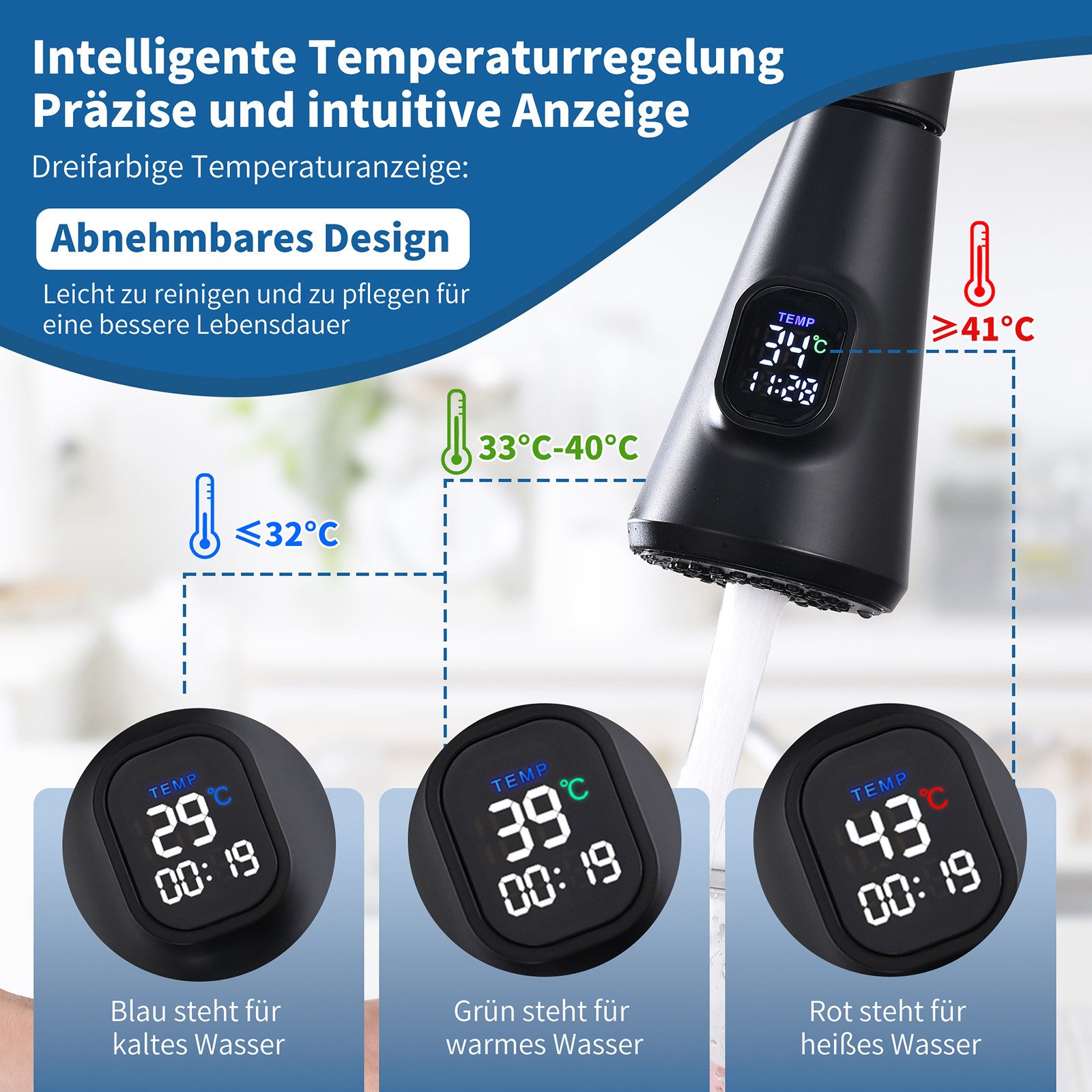 HOMELODY Küchenarmatur ausziehbar Spültischarmatur 360° Küchenarmatur günstig online kaufen