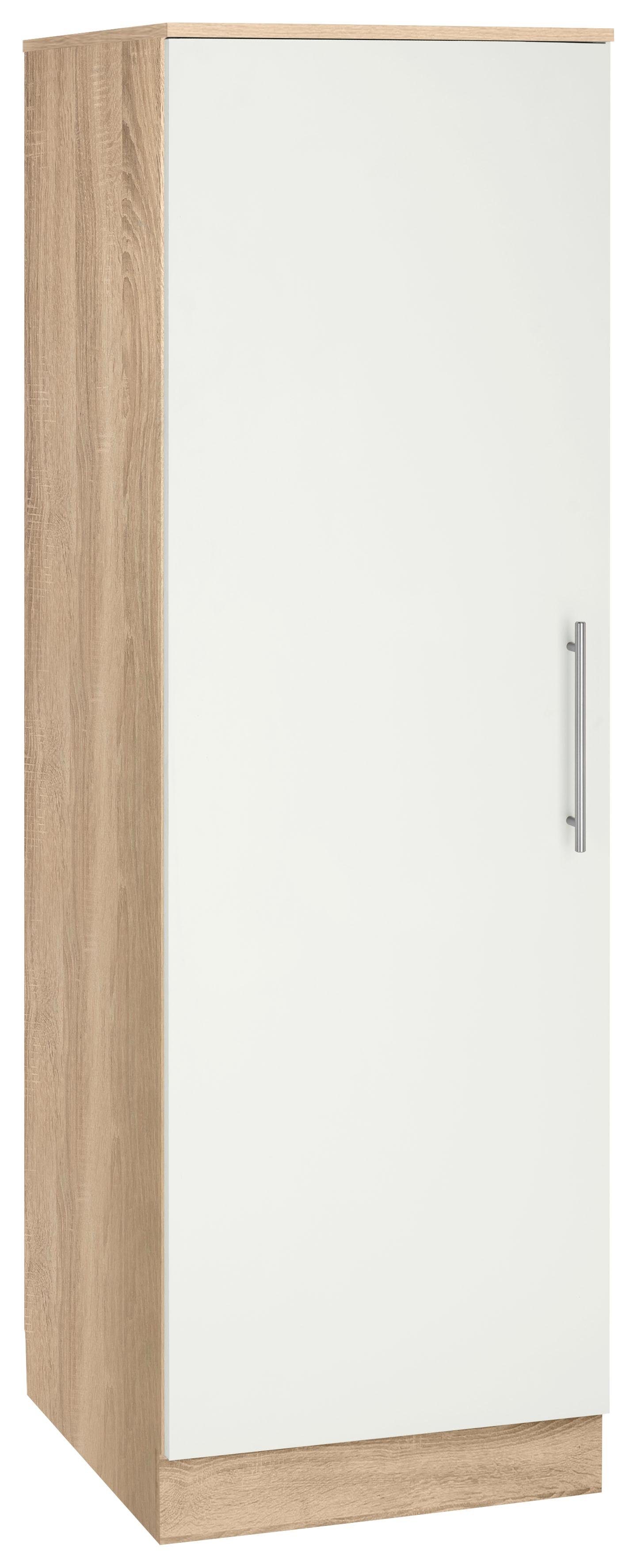 wiho Küchen Seitenschrank Aachen, Breite 50 cm weiß matt | eichefarben