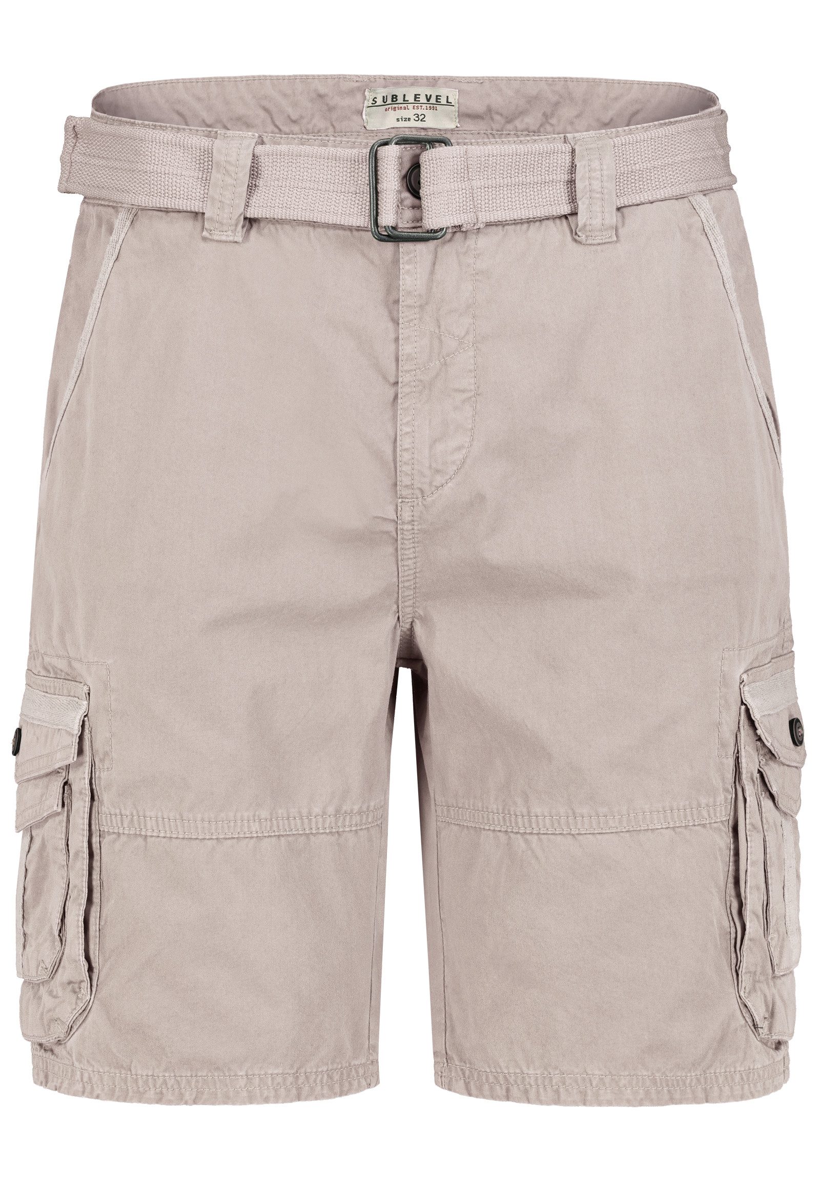 SUBLEVEL Cargoshorts Herren Cargo Shorts kurze Hose Bermuda Knielang Short Sommer + Gürtel