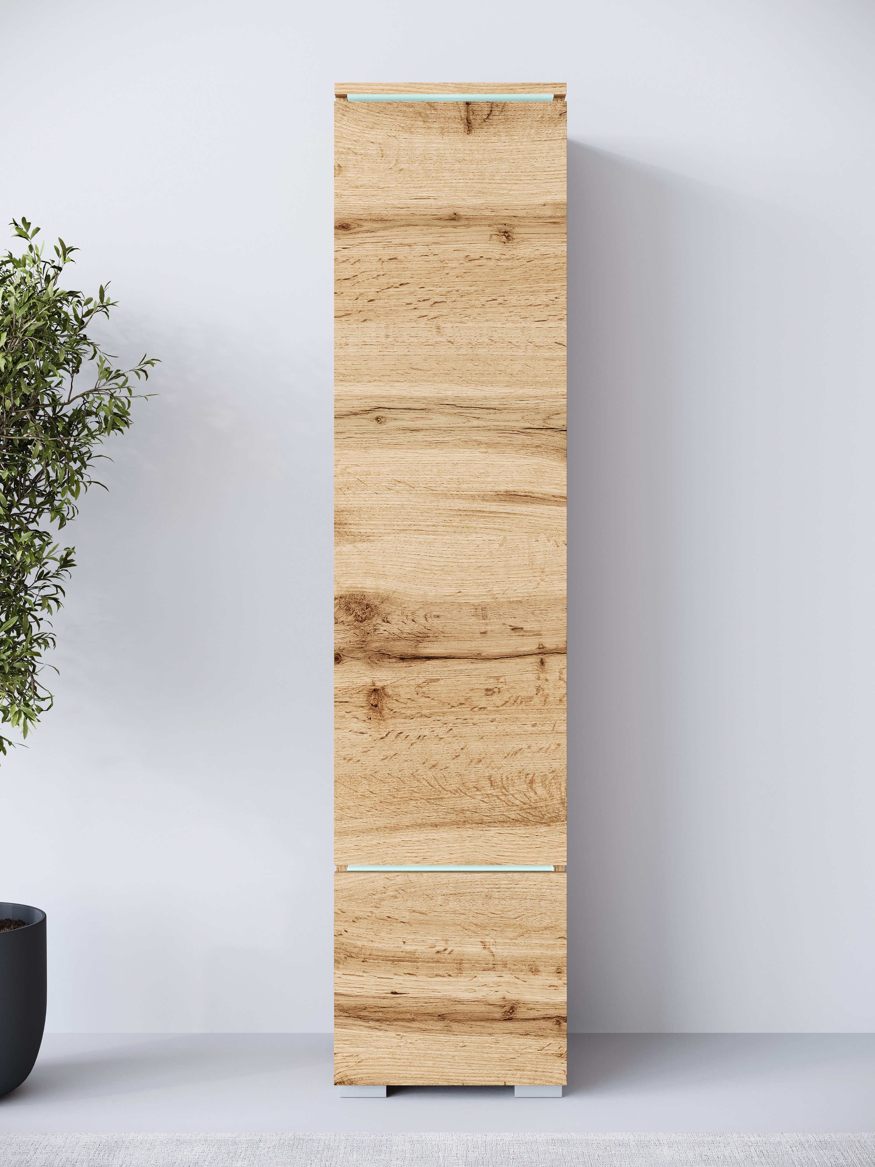 Home affaire Vitrine Vera, Höhe 130 cm, in verschiedenen Farbausführungen (1-St) LED-Beleuchtung, Türanschlag frei wählbar, stehend/hängend