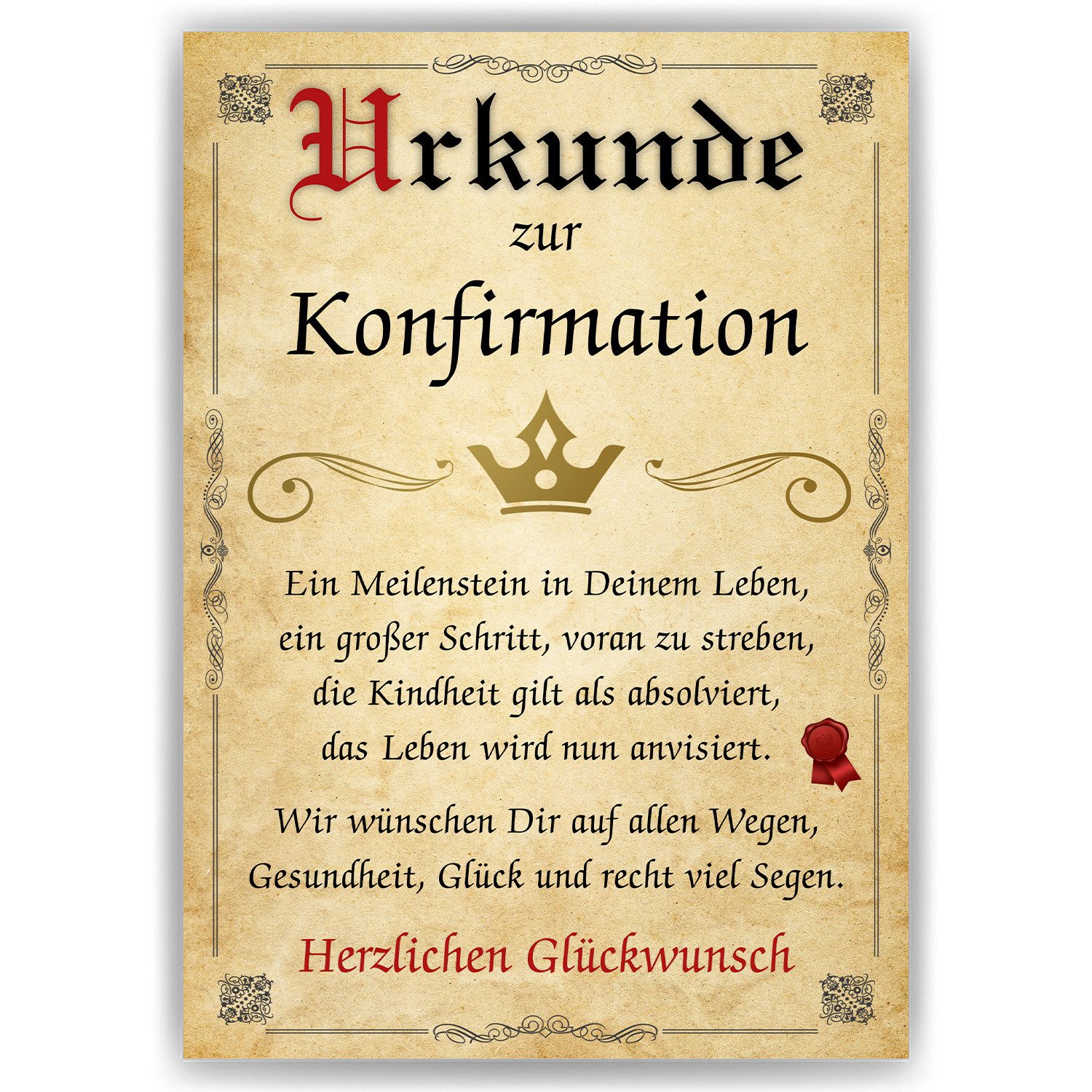 Tigerlino Poster Urkunde Konfirmation Deko Karte günstig online kaufen