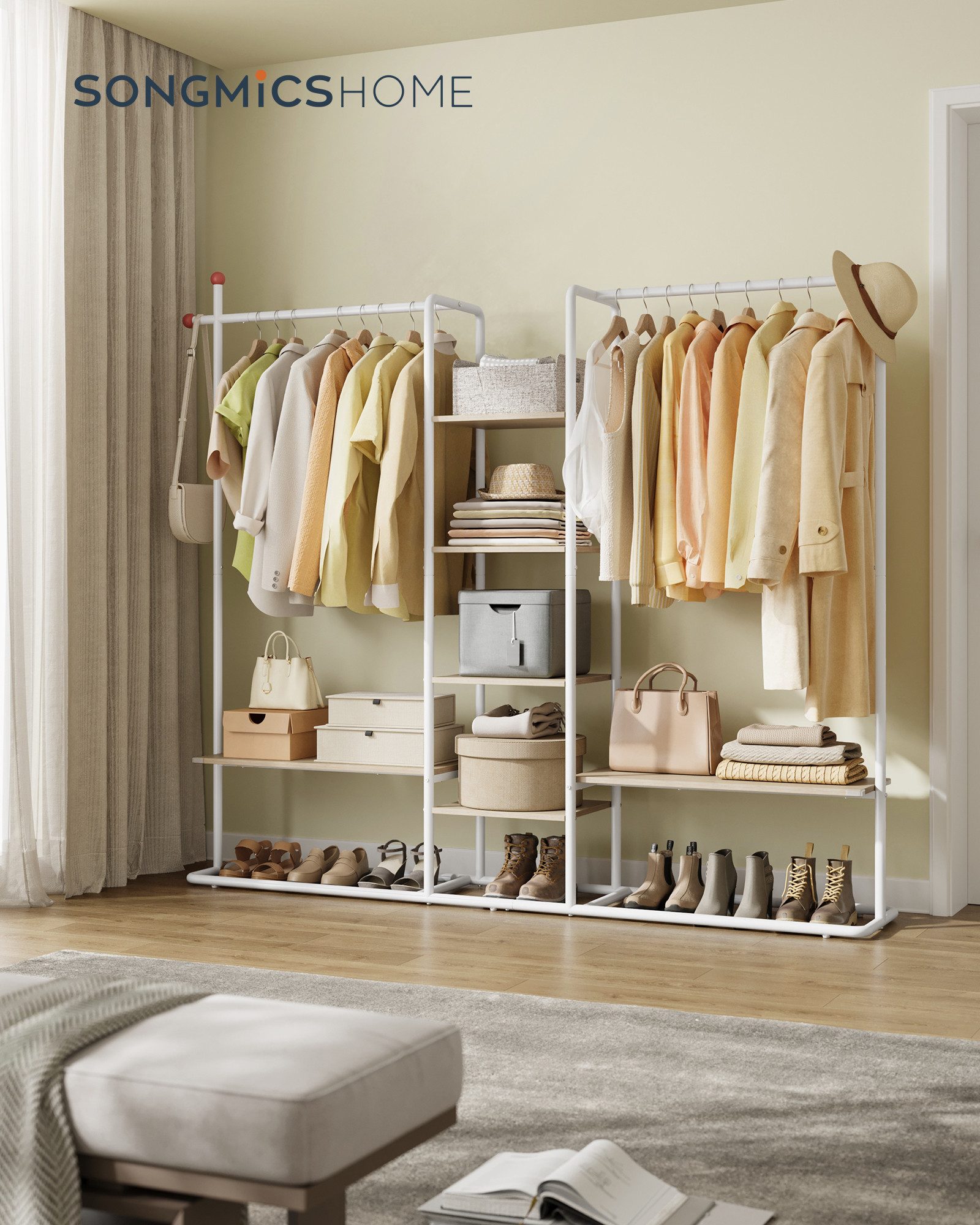 SONGMICS HOME Kleiderständer, Garderobenständer, offener Kleiderschrank, günstig online kaufen