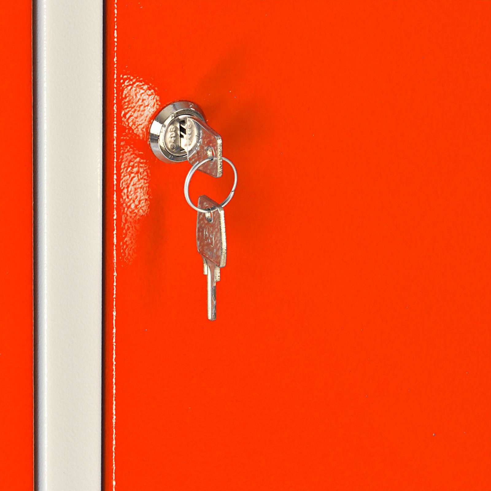 Garderobenschrank HxBxT mit Grau/Orange Türen, PROREGAL® Hellrotorange Garderobenschrank 2 178x60x50cm, Ermine