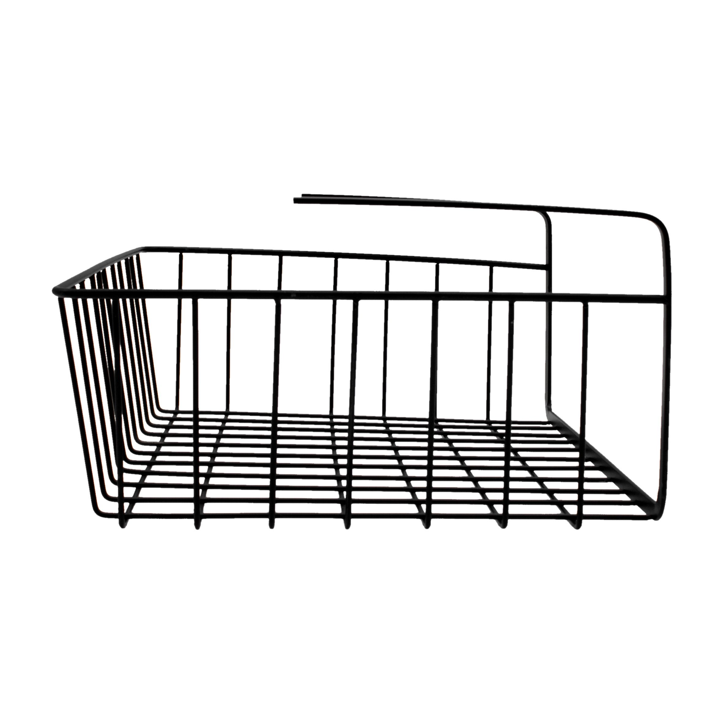 Spetebo Regalkorb Unterregal Hängekorb aus Metall 2er Set schwarz (Anzahl, 2 St., Stück), auch ideal zum Anbringen an Schrankfächer geeignet – Bild 4 von 5