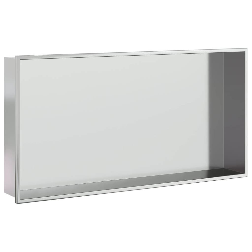 vidaXL Duschwand Duschnische Silbern Gebürstet 62x32x9 günstig online kaufen