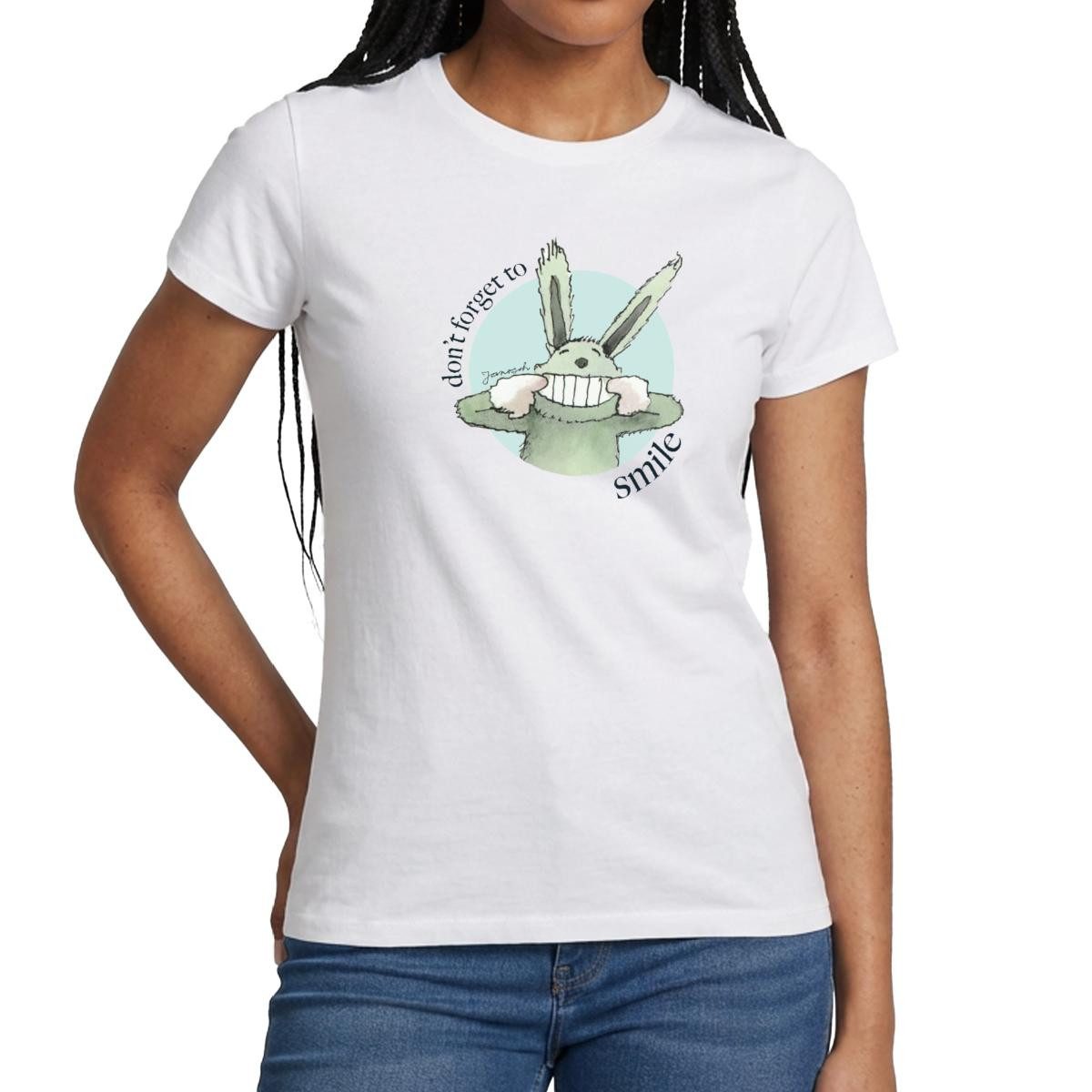 T-Shirt Janosch Hase Don't Forget To Smile Frauen T-Shirt