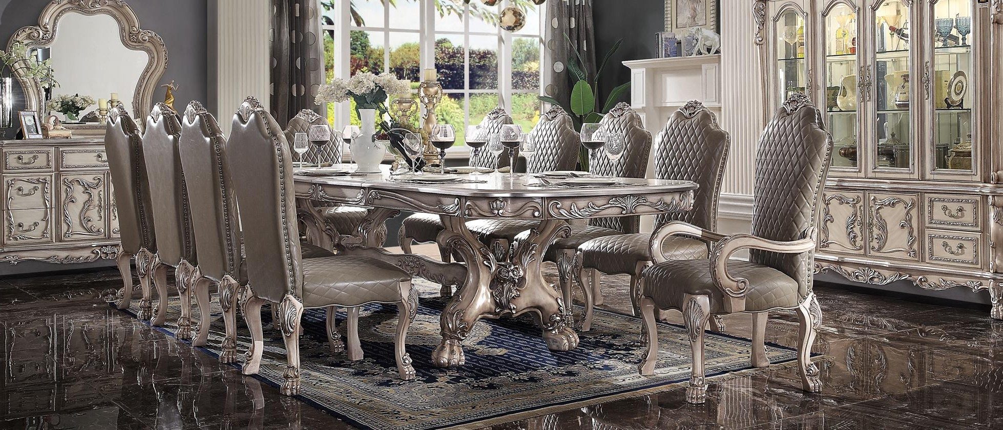 Xlmoebel Esszimmer-Set 9-teiliges Esstisch-Set mit 8 Stühlen und Tisch, (9-St), Made in Europa