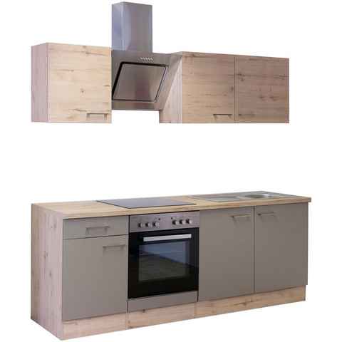 Flex-Well Küchenzeile Riva, mit E-Geräten, Gesamtbreite 210 cm