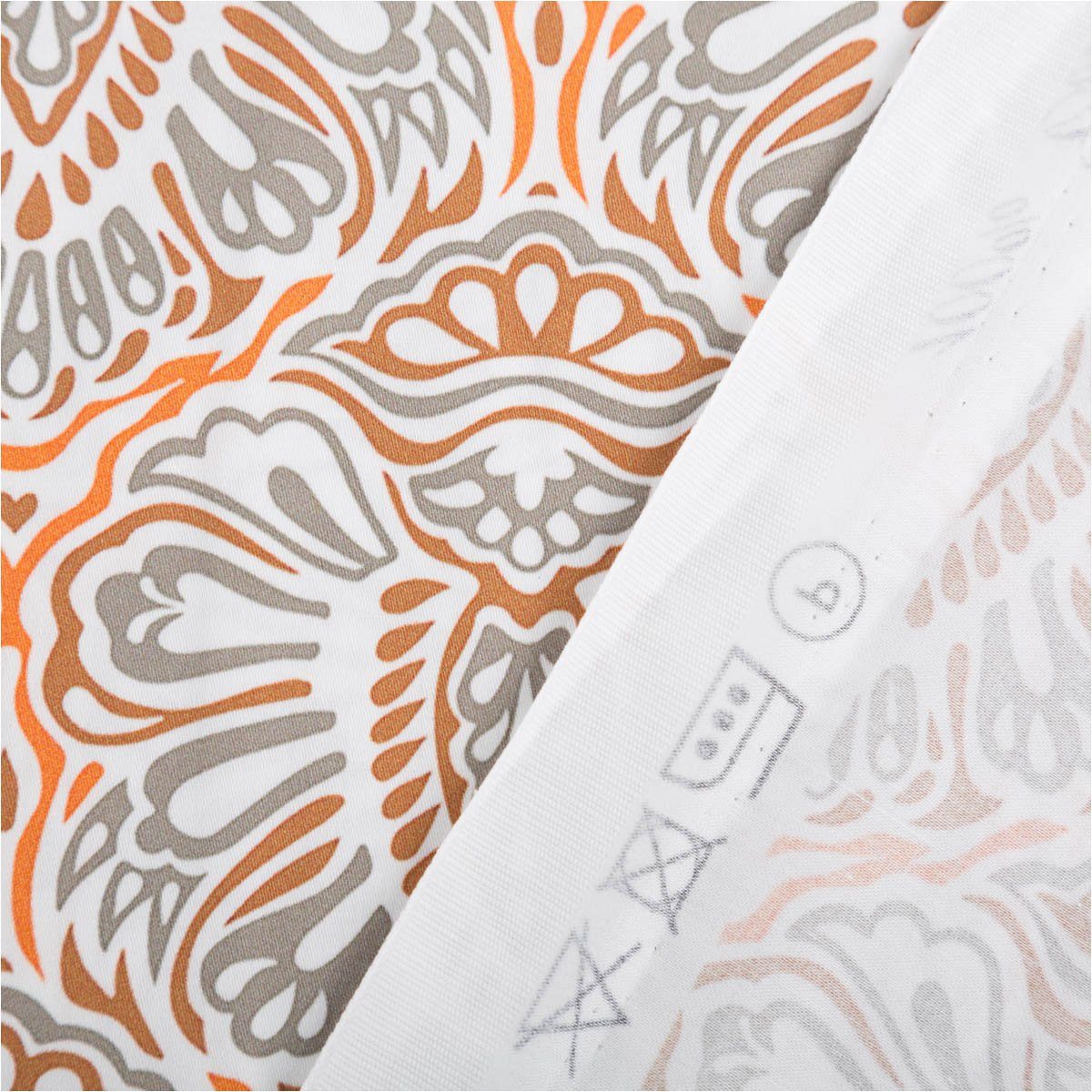 SCHÖNER LEBEN. Stoff Baumwollstoff Trachtenstoffe Blumen Ornament Barock groß weiß 1,45m B.