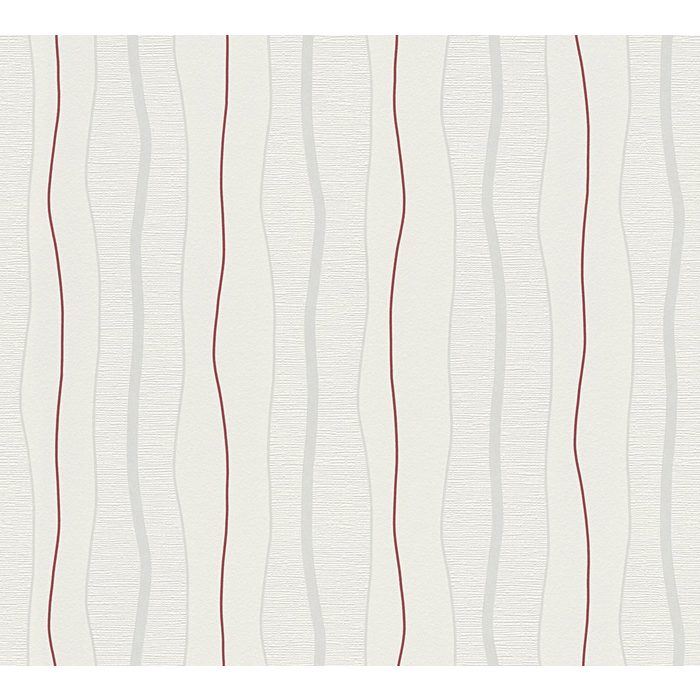 A.S. Création Vliestapete Natural Style gestreift Streifen Tapete Modern Rot Creme