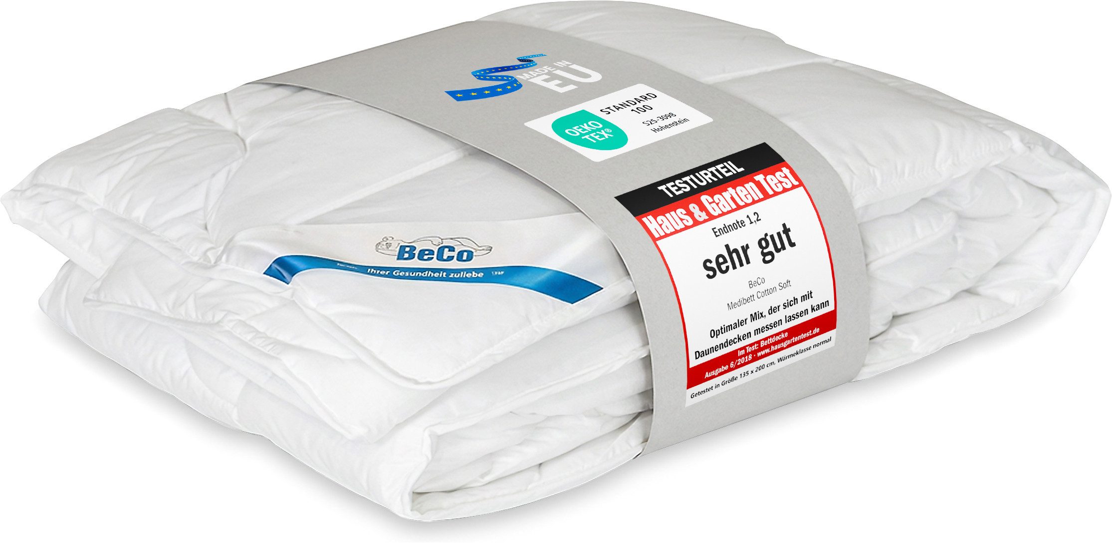 Beco Microfaserbettdecke Medibett Cotton Soft, Bettdecken für Sommer und Winter, Decke, Füllung: Polyester, Bezug: 80% Polyester, 20% Baumwolle, Bettdecke 135x200 cm, allergiker geeignet (Hausstauballerker)