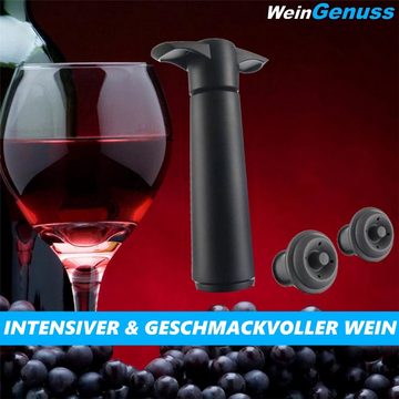 MAVURA Flaschenverschluss WeinGenuss Vakuum Weinpumpe mit 2 Stopfen Weinflaschenverschluss, Weinverschluss Vakuumpumpe wiederverwendbar - hält Wein länger frisch