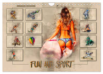 CALVENDO Wandkalender Fun and Sport (Wandkalender 2025 DIN A4 quer), CALVENDO Monatskalender