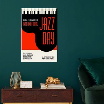 Posterlounge Poster KUBISTIKA, Jazzy Days, rot, Bar Modern Illustration