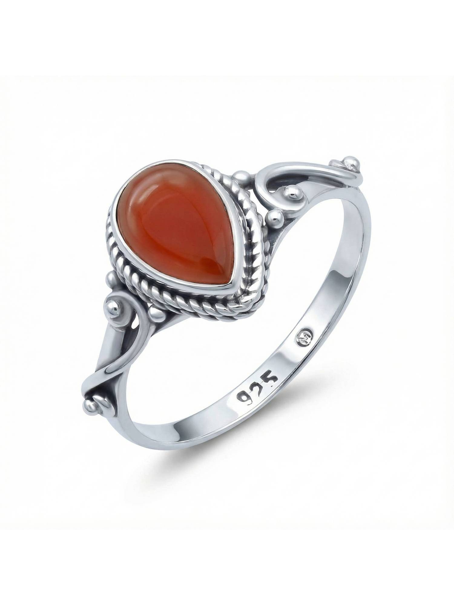Silberring FITO aus 925 Silber mit Karneol