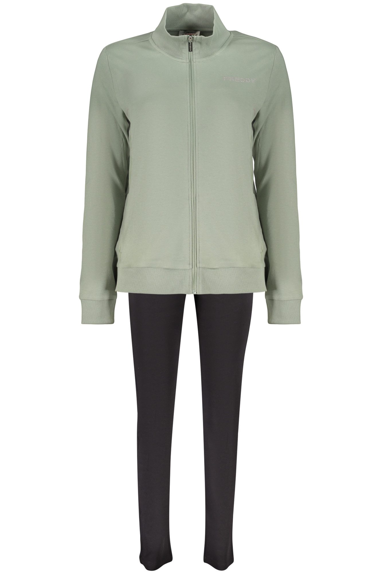 Freddy Sweatshirt Grüne Damen-Sweatjacke mit Reißverschluss und