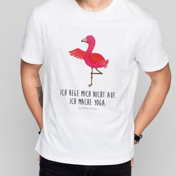 Mr. & Mrs. Panda T-Shirt Flamingo Yoga - Weiß - Geschenk, Baum, T-Shirt, Tshirt, Nachthemd, T- (1-tlg)