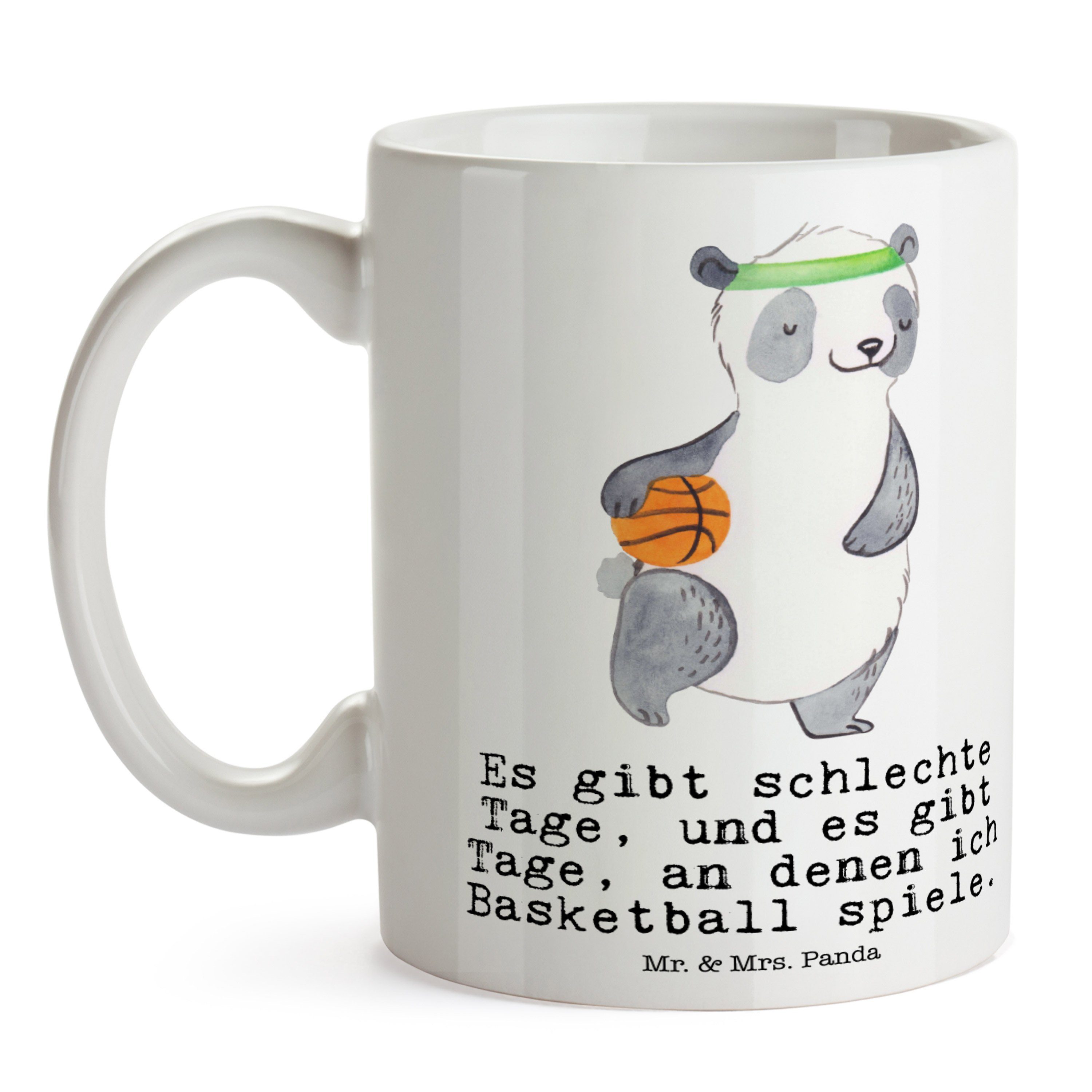 & Geschen, Panda Keramik Geschenk, - Panda Auszeichnung, Mr. Tage Mrs. - Weiß Sport, Basketball Tasse