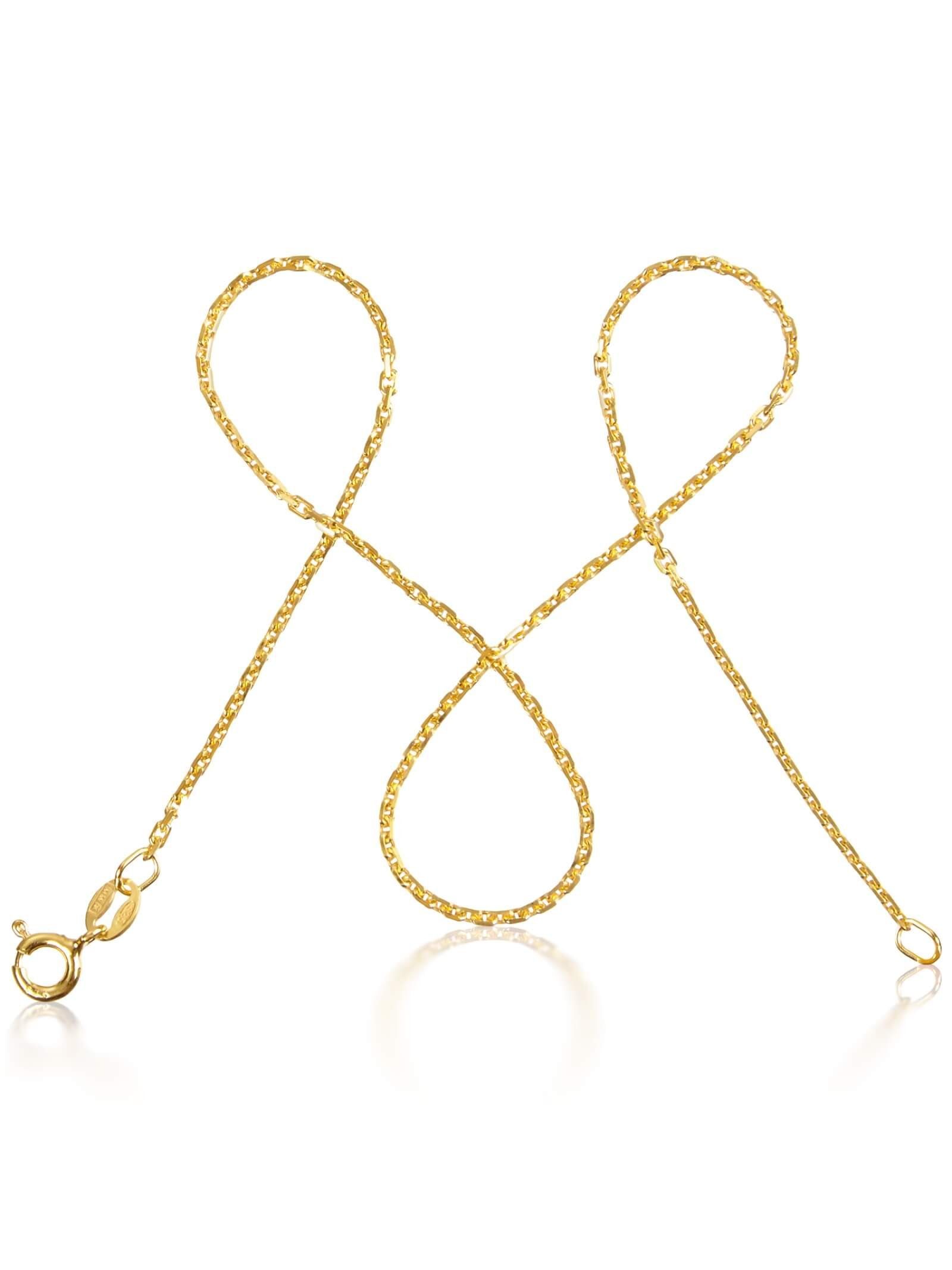 modabilé Gliederkette Ankerkette DELICATE Vergoldet, Halskette Damen 35cm, 1,55mm, Kette ohne Anhänger Sterling Silber 925