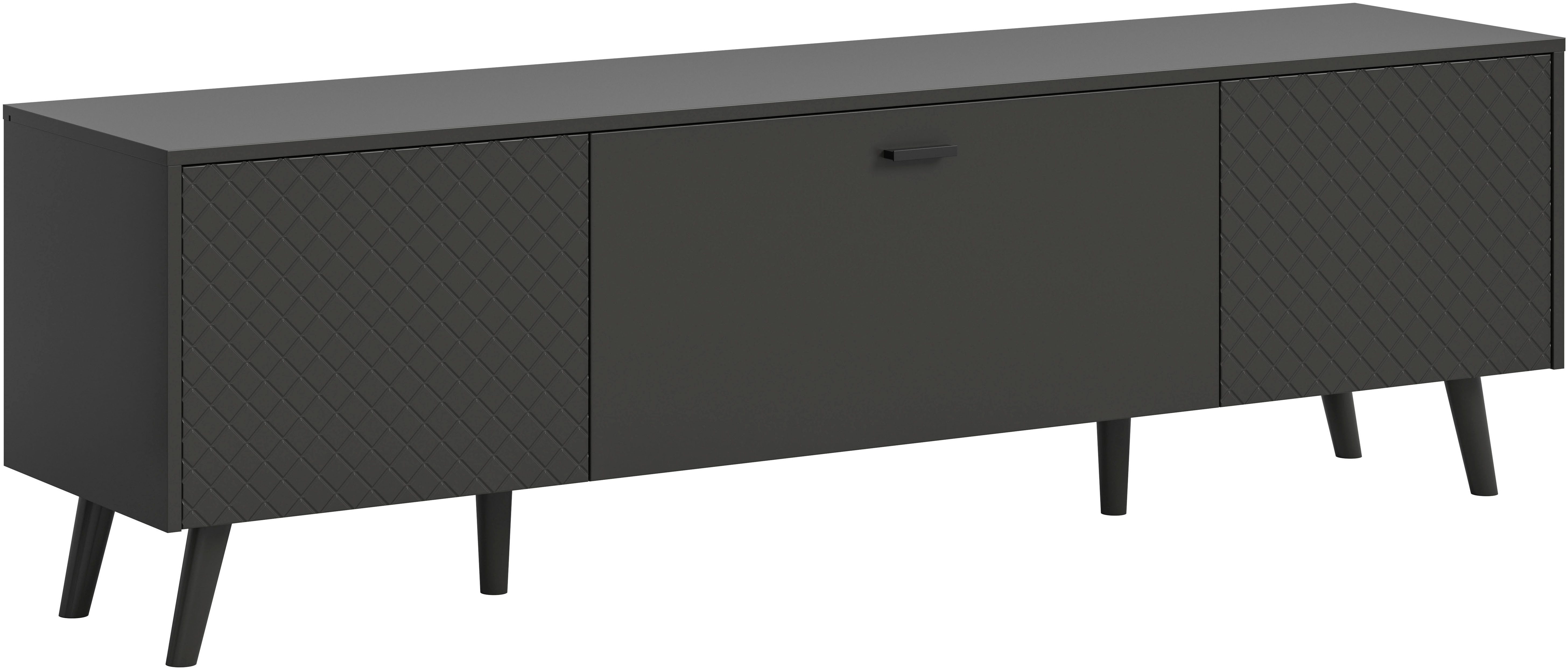 Home affaire Lowboard RHOMBUS,hochwertige MDF-Front mit Karo-Optik (1 St), TV-Unterschrank, Lowboard, TV-Schrank, Wohnzimmer