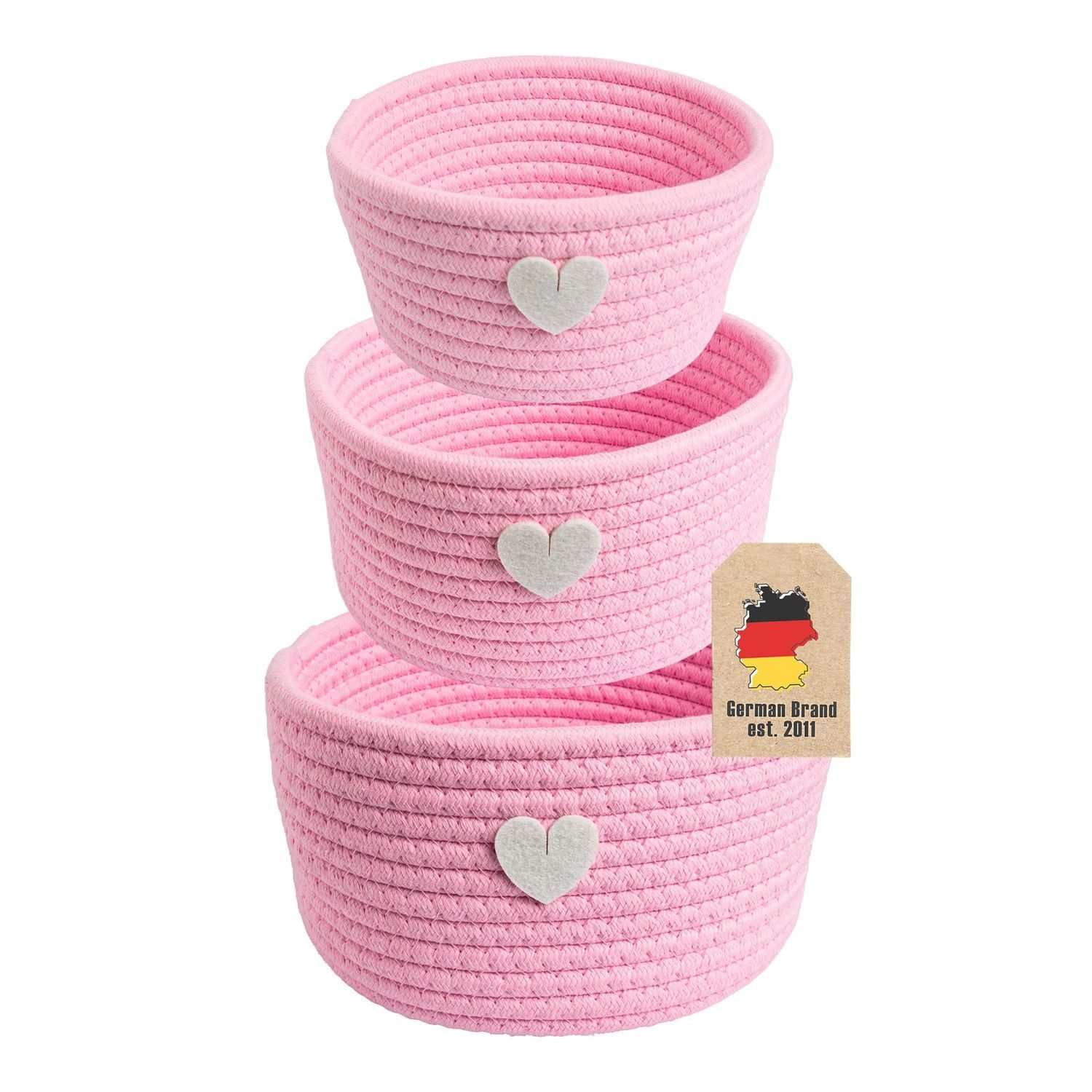 Intirilife Aufbewahrungskorb (Set, 3 St., 3-teiliges Aufbewahrungskorb Set), Aufbewahrungs Körbe Set für Regale Ablagen als Deko