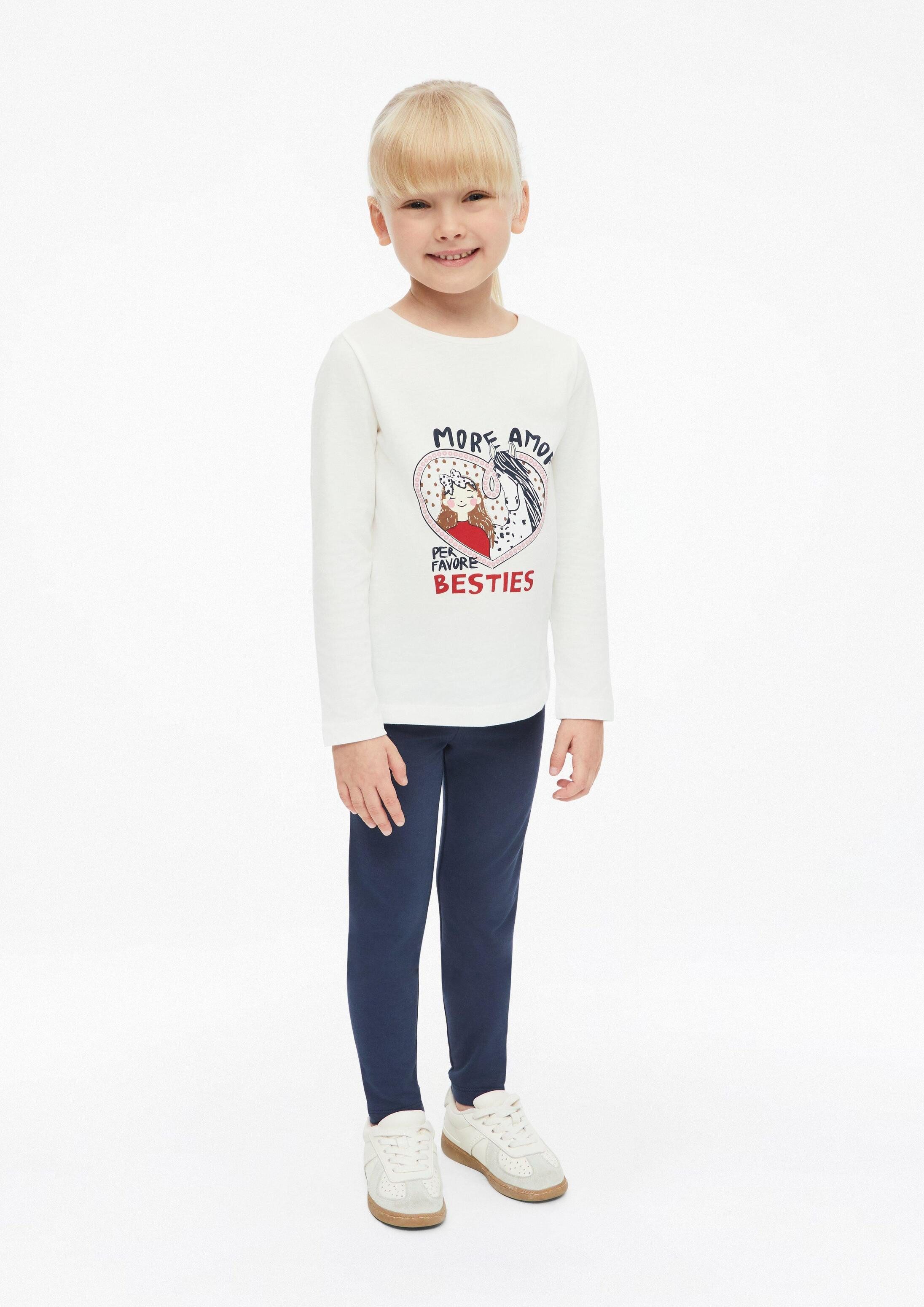 s.Oliver Leggings Leggings Sweat-Leggings mit Glitzerbund