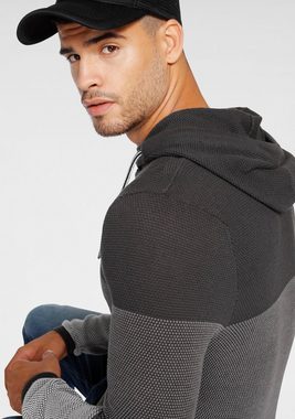 Bruno Banani Kapuzenpullover im trendigen Waffel-Look