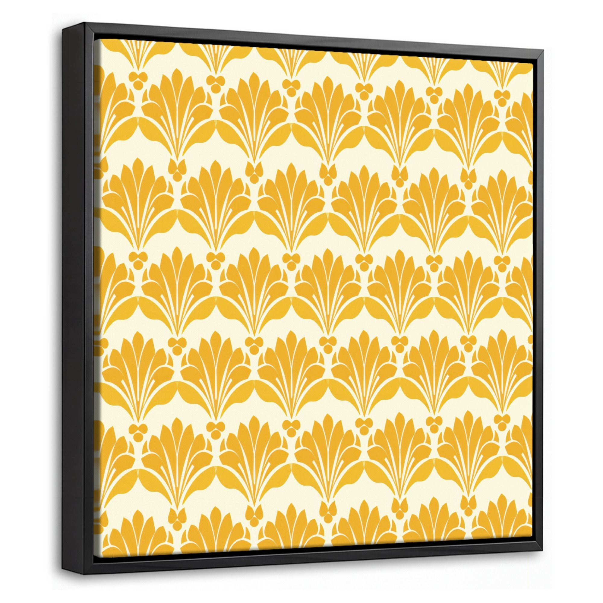 OneMillionCanvasses® Leinwandbild mit Rahmen - Muster - Motiv - Gelb, Fotodruck (1 St), Leinwand Bilder Klein, Wand Dekoration Aesthetic 20x20cm