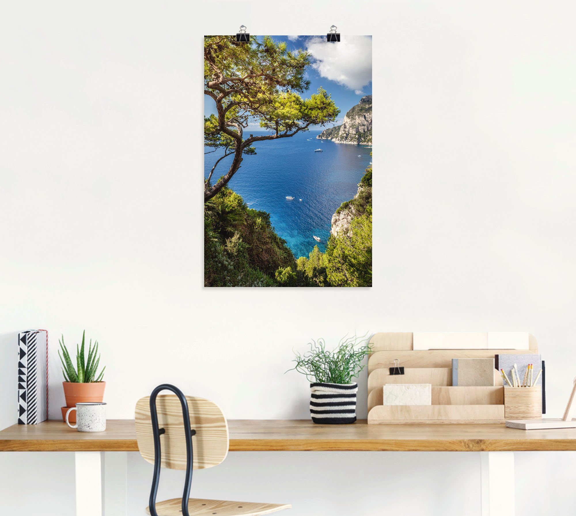 Artland Wandbild Punta de Masullo, Insel Capri, Italien, Meer Bilder (1 St), als Alubild, Poster in verschied. Größen