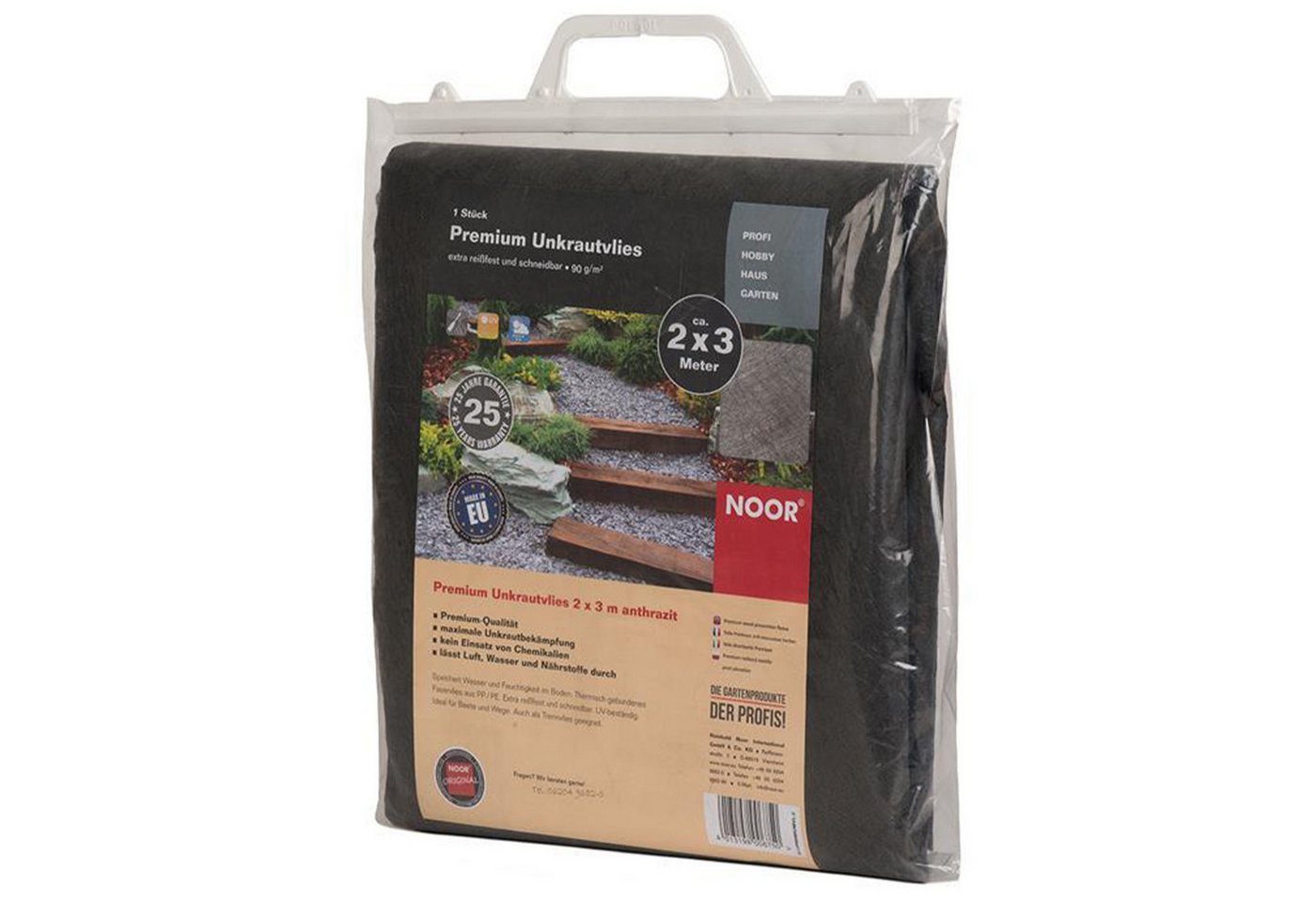 NOOR Unkrautvlies Premium PE/PP 90g/m² - ideal für Beete und Wege, zur maximalen Unkrautbekämpfung - auch als Trennvlies geeignet