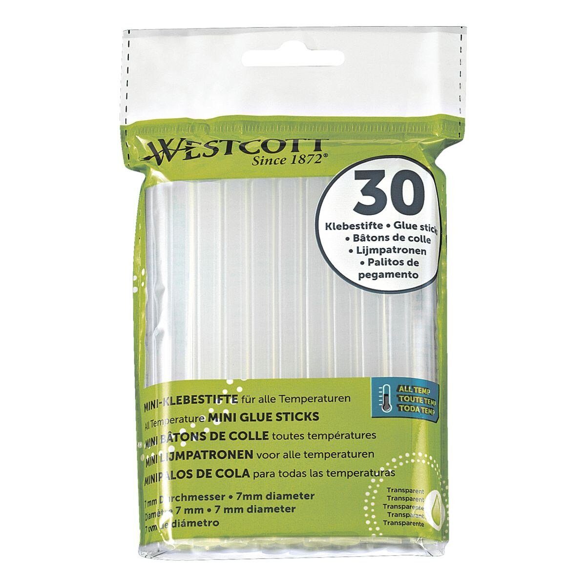 WESTCOTT Heißklebestift E-16837 00, (30 St), Nachfüll-Sticks