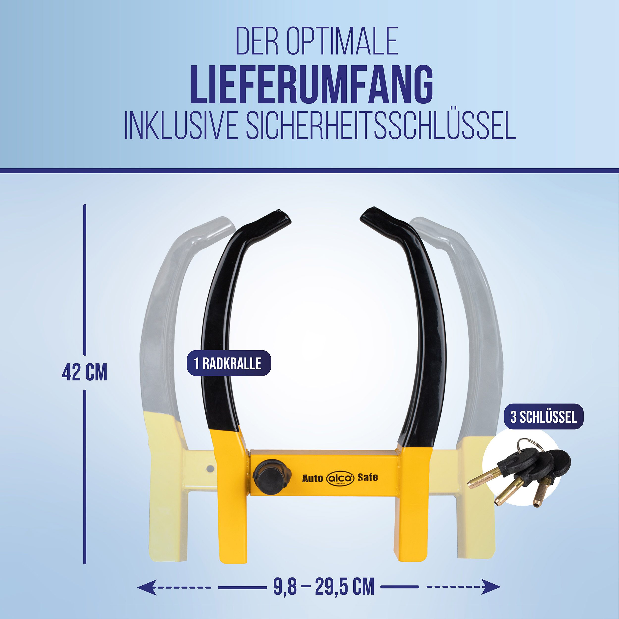 alca Radkralle Radkralle SUV ausziehbar max Reifenbreite 325mm Wegfahrsperre (1-tlg)