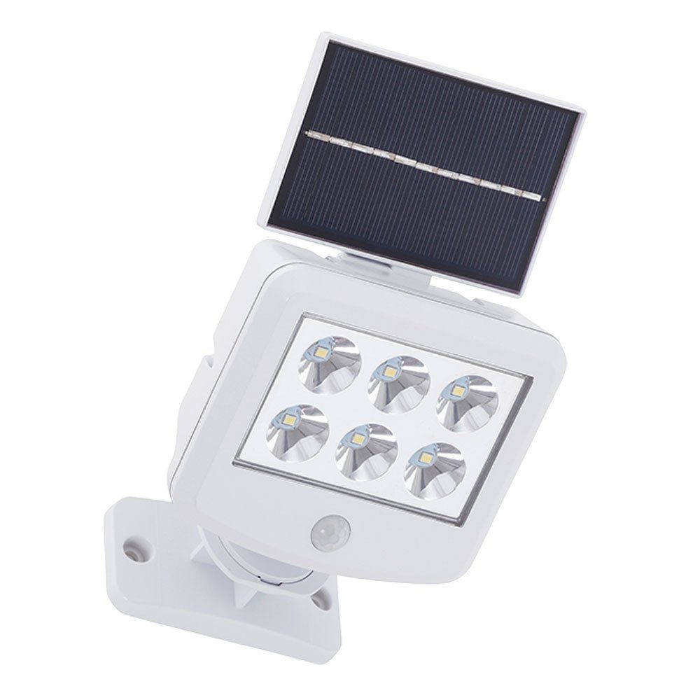 etc-shop Solarlampen fest LED-Leuchtmittel mit Außen LED Bewegungsmelder für Kaltweiß, Außen-Wandleuchte, verbaut, Tageslichtweiß, Solar