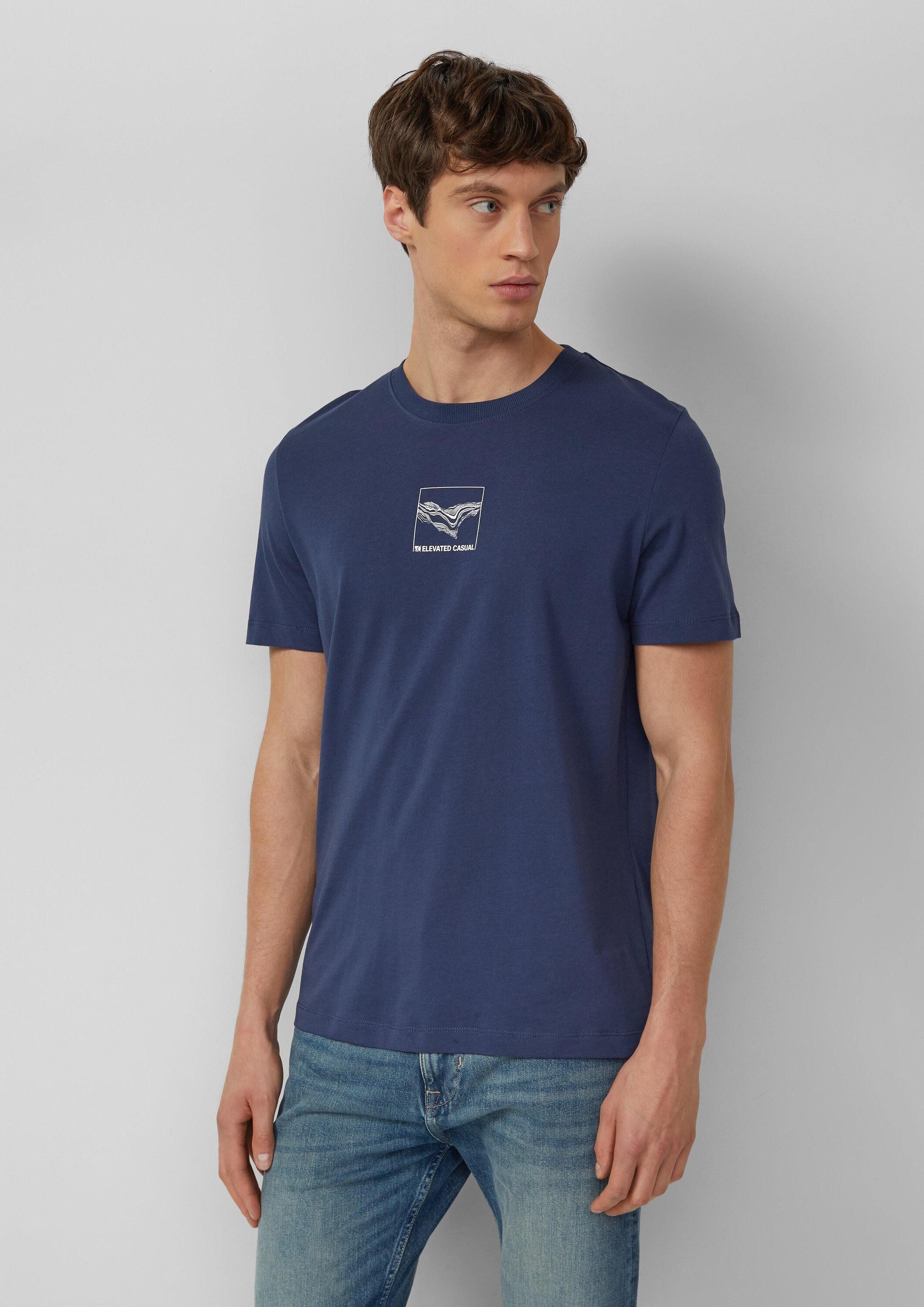 s.Oliver Kurzarmshirt T-Shirt Baumwoll-T-Shirt mit Crew Neck und Front-Print