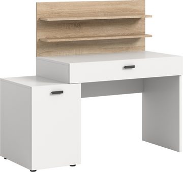 INOSIGN Schreibtisch Ottelu, Breite 130cm, 1 Tür, 1 Schubkasten, 2 Regalböden, Bürotisch, Computertisch, Regalschreibtisch