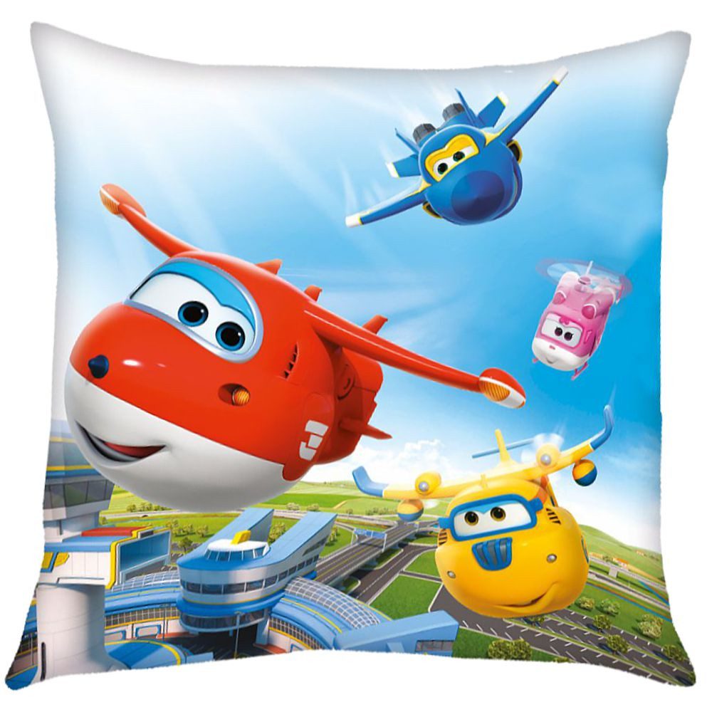 Super Wings Dekokissen Flugübung Kinder Deko-Kissen 40 x 40 cm Super Wings Wende-Motiv