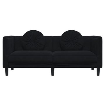 vidaXL Sofa Sofa mit Kissen 2-Sitzer Schwarz Samt