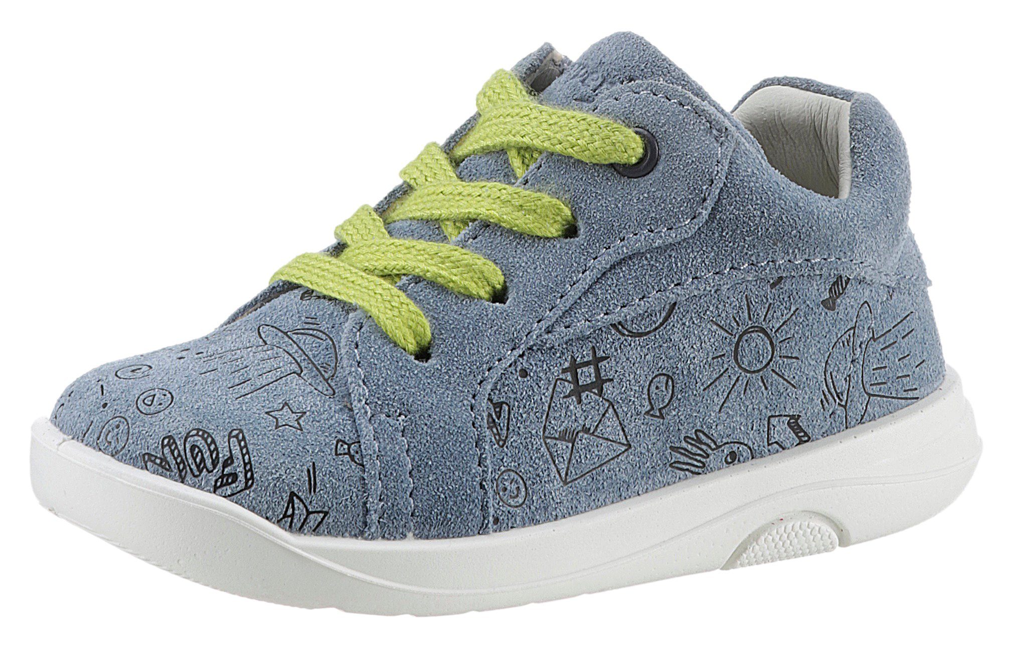 Superfit LILLO WMS: S II Lauflernschuh Babyschuh, Sneaker mit farbigen Schnürsenkeln