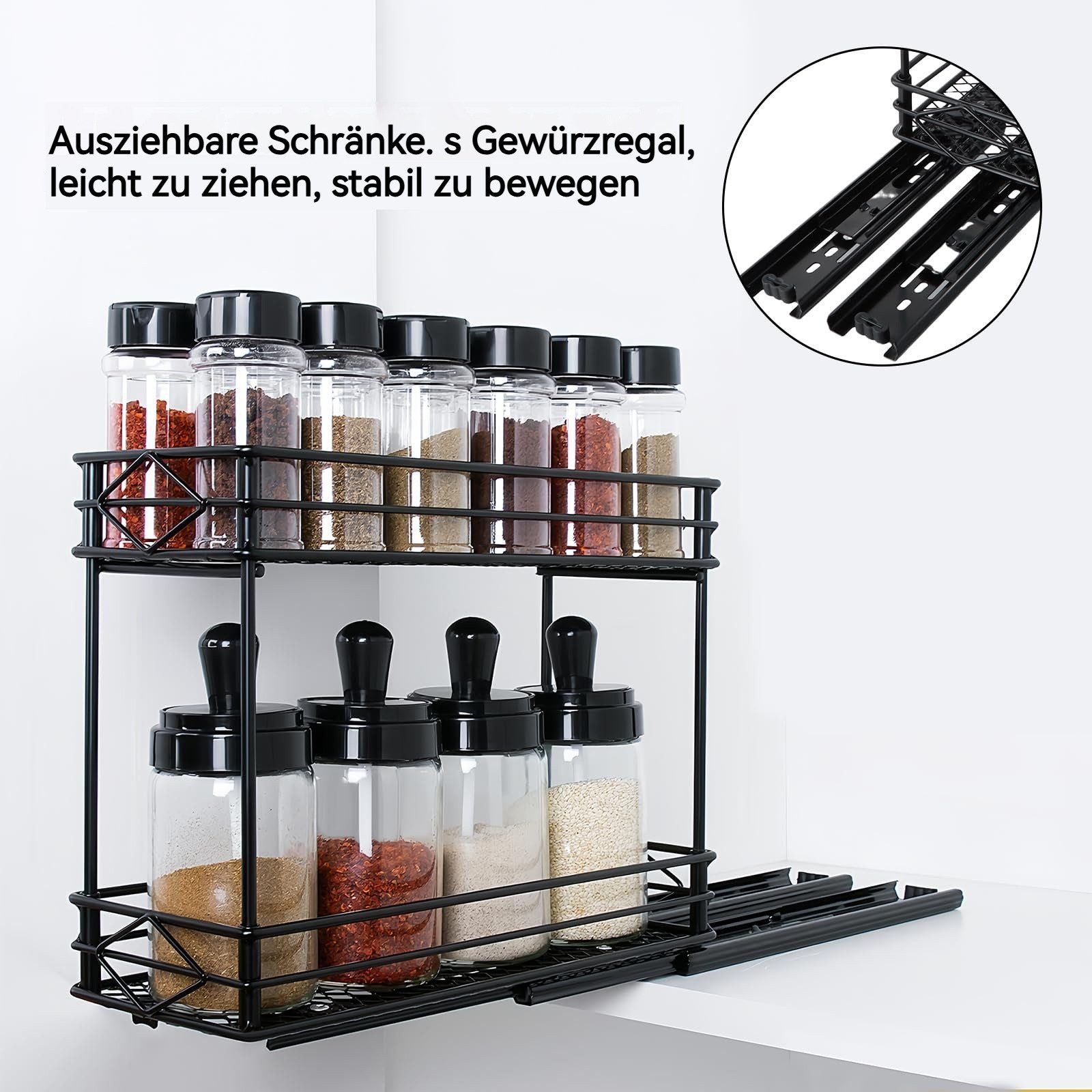 BlingBin Küchenregal Gewürzregal Ausziehbar, Küchenschrank Organizer mit Sc günstig online kaufen