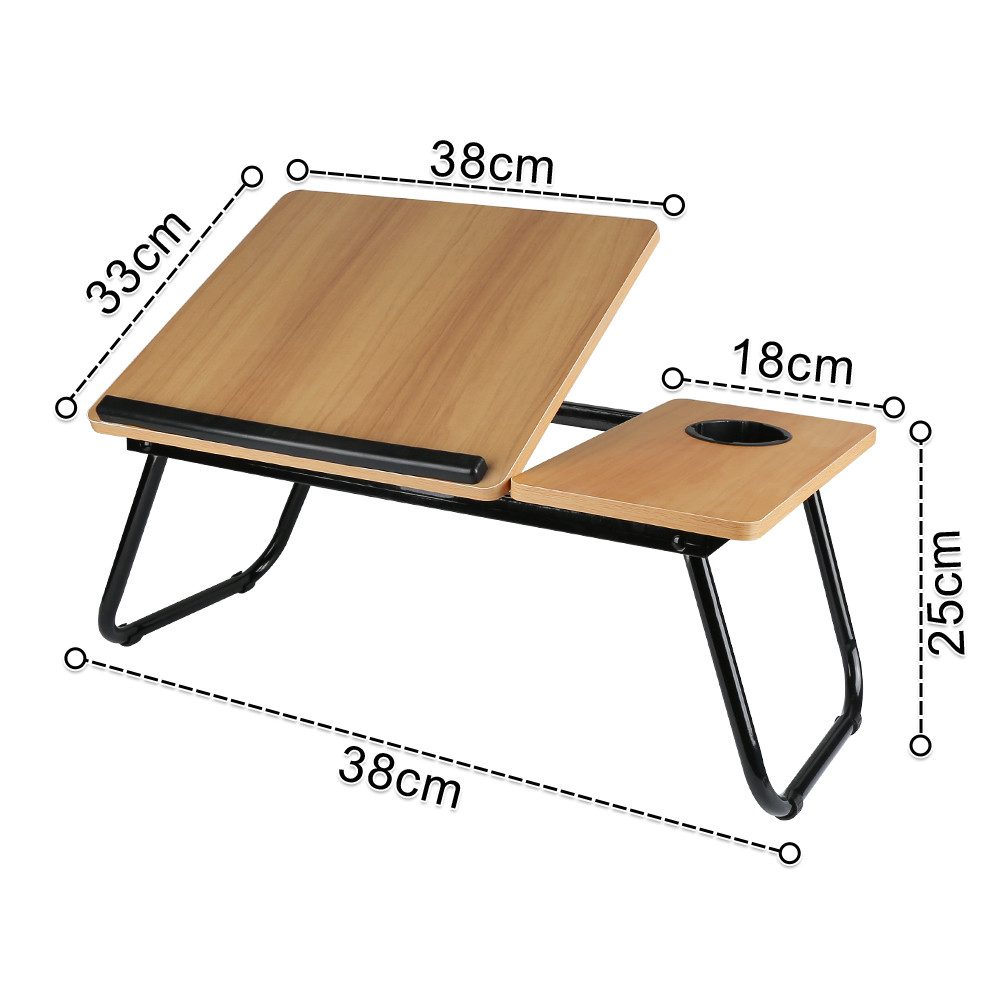 JEOBEST Laptoptisch Klappbarer Beistelltisch, Frühstückstablett für Sofa und Bett, Bambus, (1-St.60x40)Höhen Neigung Verstellbar, mit Cup Slot und Laptop-Stoppe – Bild 5 von 5
