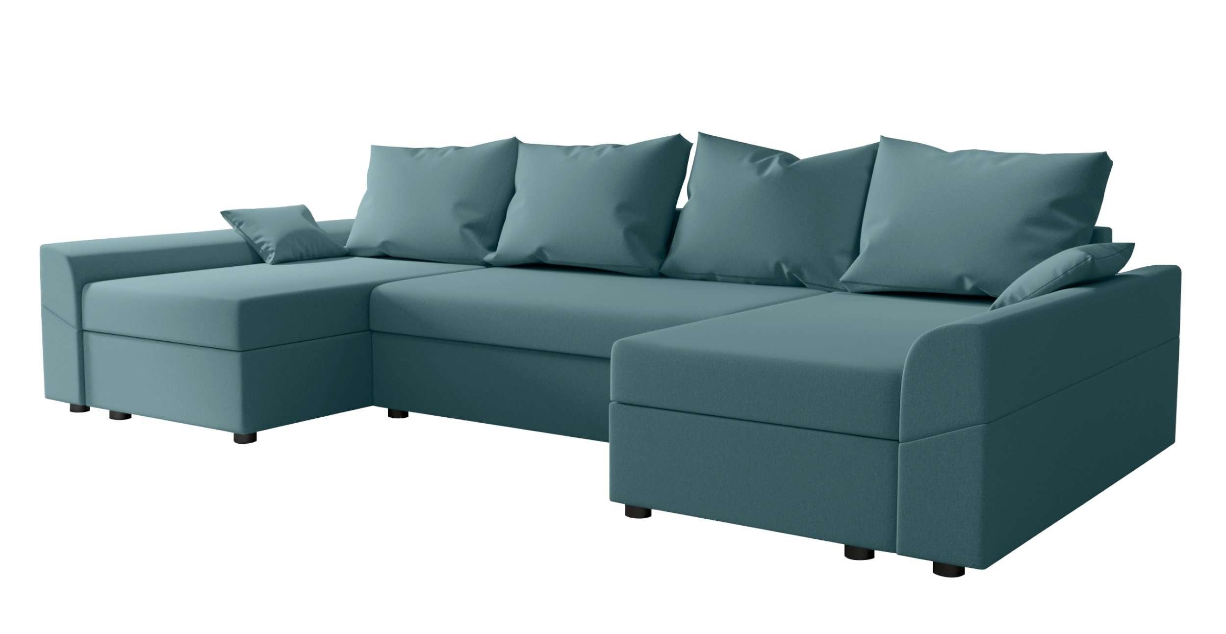 Design Stylefy mit U-Form, Eckcouch, Modern Bettkasten, Sofa, Carolina, Bettfunktion, mit Wohnlandschaft Sitzkomfort,