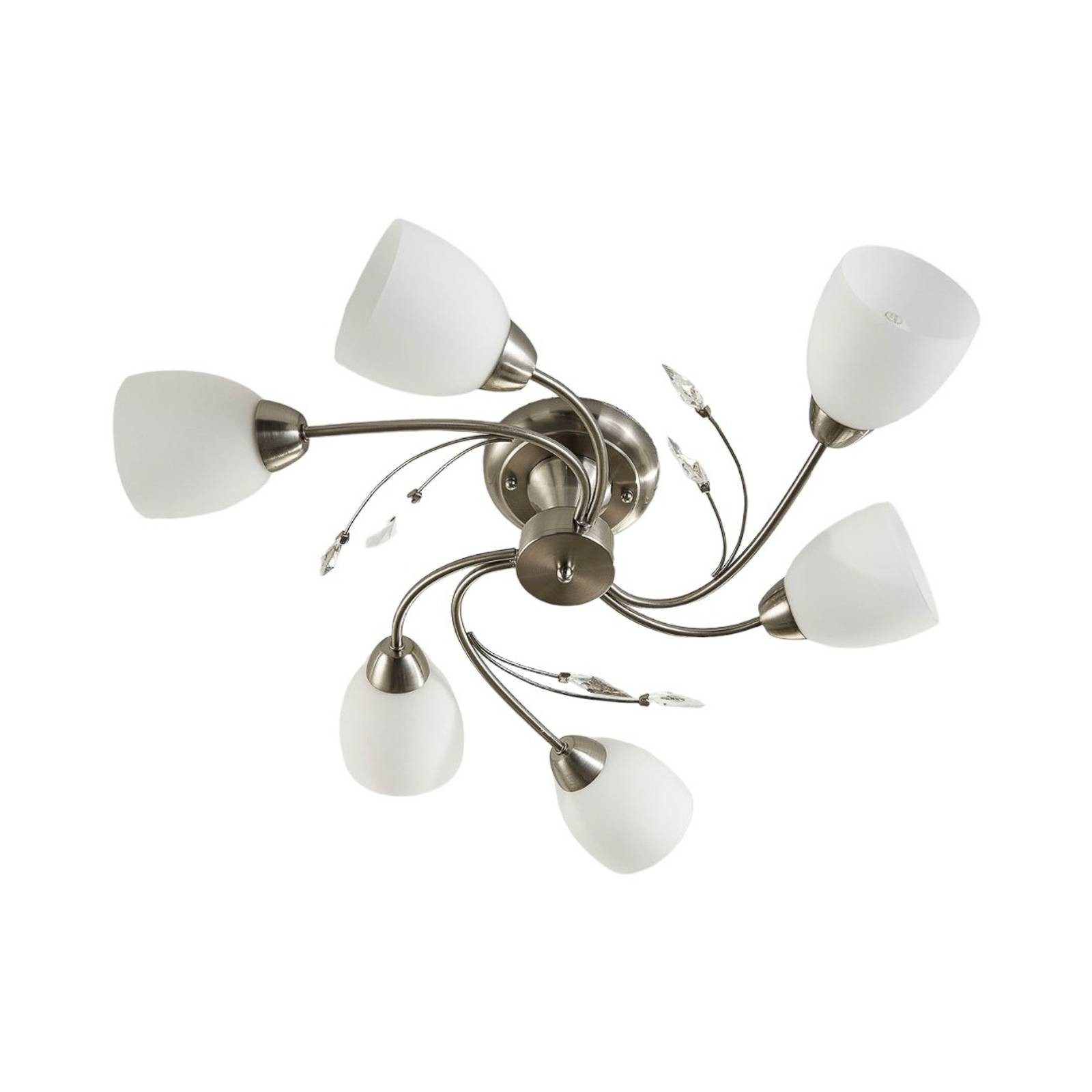 Lindby Deckenleuchten Tatas, Glas Alu IP20, 6 x 40 W