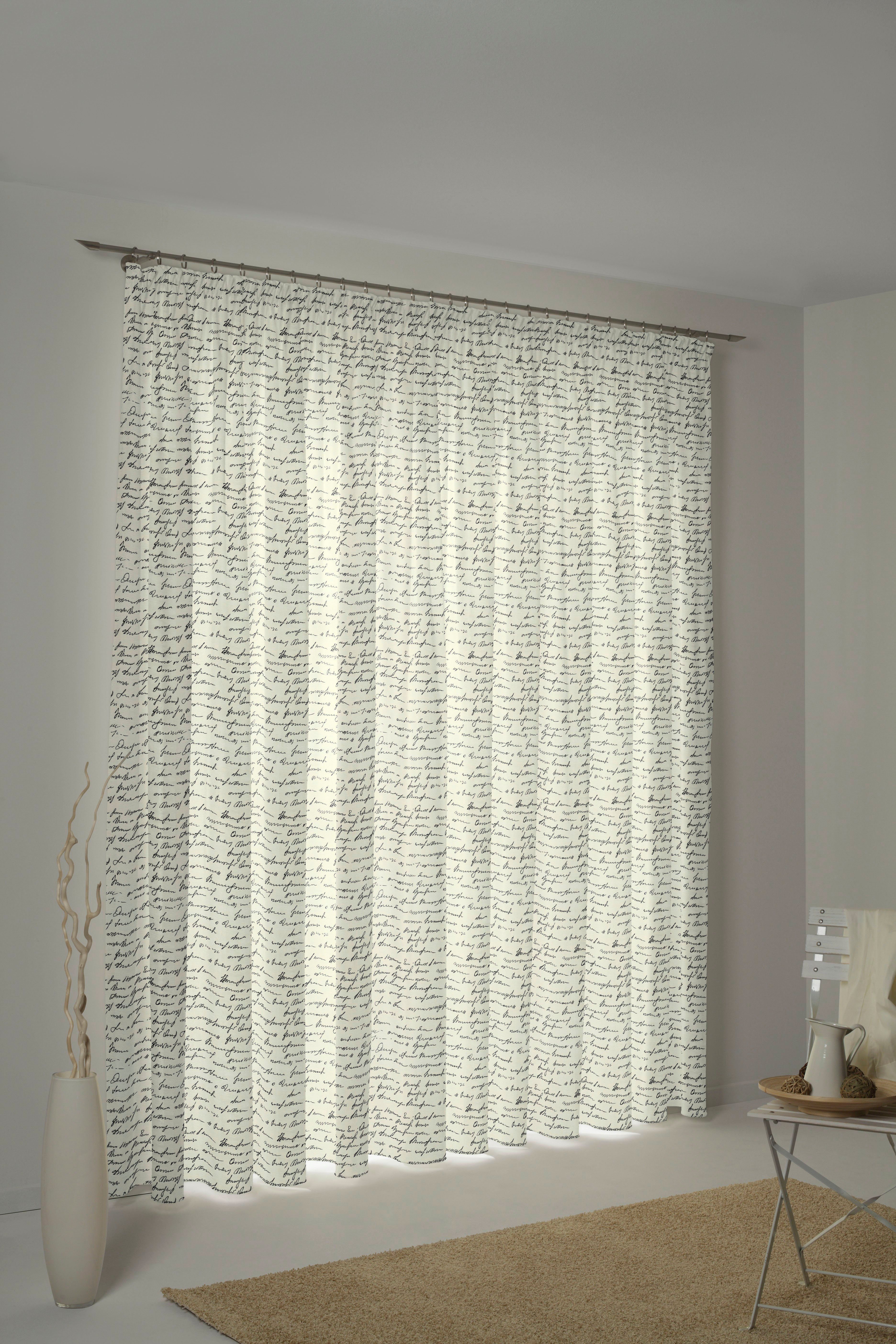 Adam Vorhang Scribble (1 St), Kräuselband, blickdicht, Jacquard, aus Leinen und Bio-Baumwolle