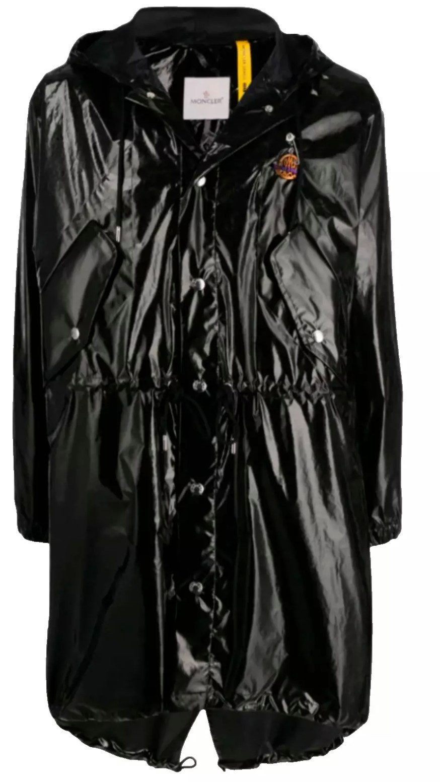 MONCLER Regenjacke X Palm Angels Limited Sid Patent Parka Mantel Spray-Logo günstig online kaufen